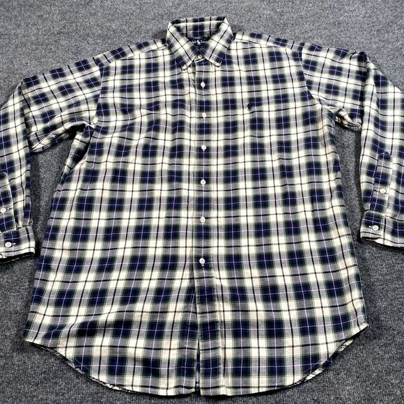 Polo Ralph Lauren Mens Medium Plaid Oxford Button up Shirt Blaire Lightweight - Picture 3 of 9
